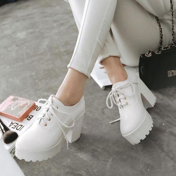 dress shoes thick heel lace-up retro women's 2021 spring fashion ladies single simple plus size performance leather women, Black
dress shoes thick heel lace-up retro women's 2021 spring fashion ladies single simple plus size performance leather women, Black