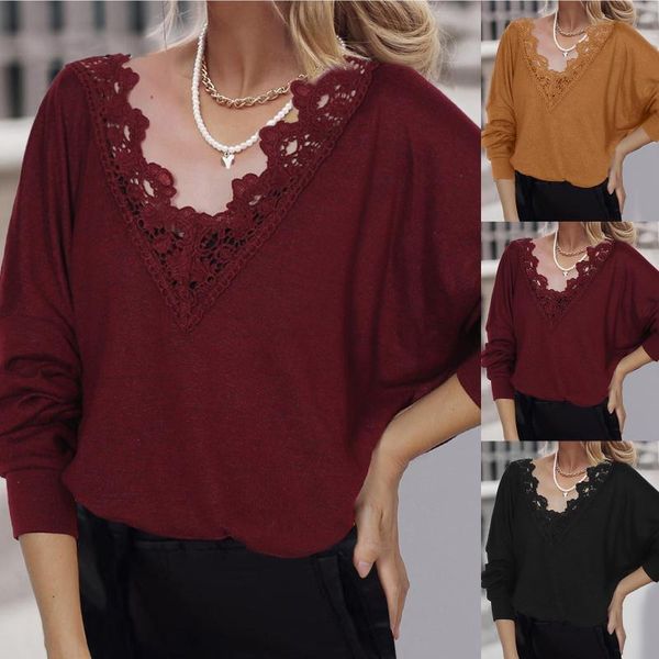 women's blouses & shirts fashion lace blouse shirt v-neck tee casual autumn winter ladies women long sleeve blusas pullover femme roup, White
women's blouses & shirts fashion lace blouse shirt v-neck tee casual autumn winter ladies women long sleeve blusas pullover femme roup, White
