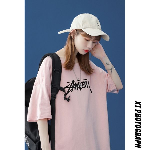 women's summer women's wear 2021 new casual loose couple t-shirt letter printing neutral short sleeve, White;black
women's summer women's wear 2021 new casual loose couple t-shirt letter printing neutral short sleeve, White;black