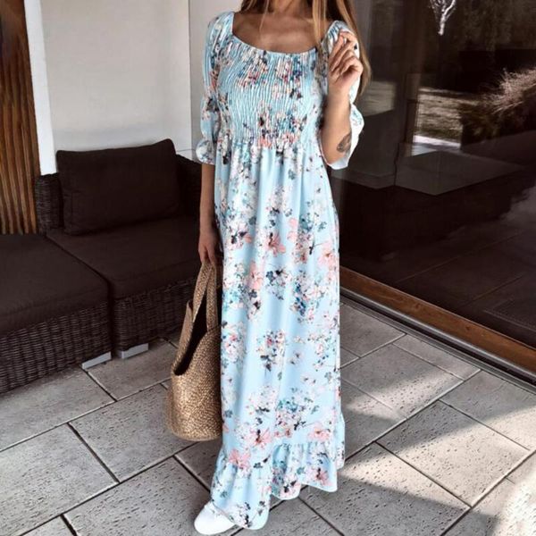 casual dresses puff sleeve ruffle flowy hem maxi dress women slash neck floral print boho ladies waist tight 3/4, Black;gray
casual dresses puff sleeve ruffle flowy hem maxi dress women slash neck floral print boho ladies waist tight 3/4, Black;gray
