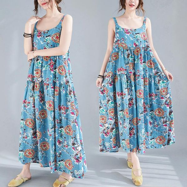 casual dresses cotton and linen dress summer breathable loose printed over-the-knee sling bag long restoring ancient ways, Black;gray
casual dresses cotton and linen dress summer breathable loose printed over-the-knee sling bag long restoring ancient ways, Black;gray