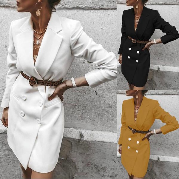 women's suits & blazers autumn style jacket solid color long-sleeved mid-length casual and versatile fashion ladies clothing wp22, White;black
women's suits & blazers autumn style jacket solid color long-sleeved mid-length casual and versatile fashion ladies clothing wp22, White;black
