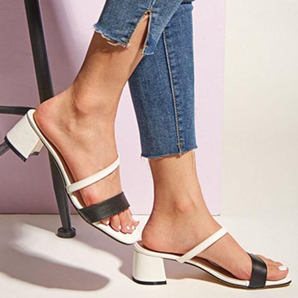 slippers sandals fashion square heel shoes 2021 summer women mixed colors round ladies on heels, Black
slippers sandals fashion square heel shoes 2021 summer women mixed colors round ladies on heels, Black