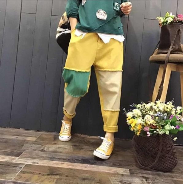 women's pants & capris spring summer fashion women loose casual trousers elastic waist pocket patchwork vintage streetwear 2021, Black;white
women's pants & capris spring summer fashion women loose casual trousers elastic waist pocket patchwork vintage streetwear 2021, Black;white