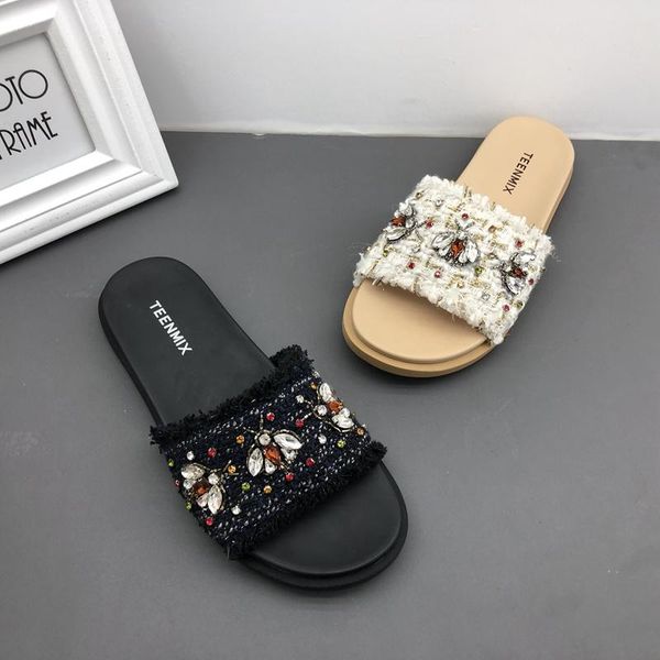 women elegant beading slip slide sandal flat summer shoes ladies outdoor beach causal working flip flops genuine leather sole a5, Blue
women elegant beading slip slide sandal flat summer shoes ladies outdoor beach causal working flip flops genuine leather sole a5, Blue