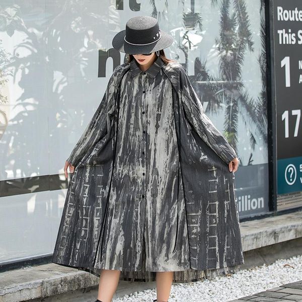 casual dresses tie dye vintage full sleeve turn-down collar dress women 2021 autumn spring loose oversize single breasted wild, Black;gray
casual dresses tie dye vintage full sleeve turn-down collar dress women 2021 autumn spring loose oversize single breasted wild, Black;gray