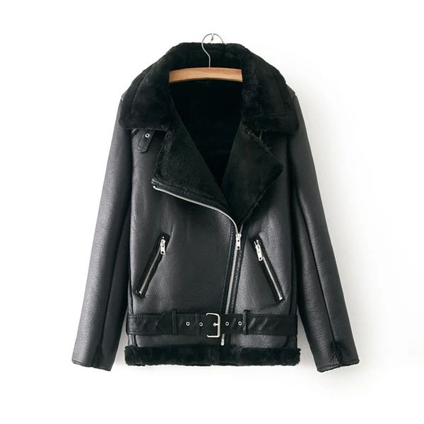 Winter Women Faux Fur Leather Jackets Female Thick Double-Faced Jacekt Coat Casual Ladeis Chic Outerwear, Black
Winter Women Faux Fur Leather Jackets Female Thick Double-Faced Jacekt Coat Casual Ladeis Chic Outerwear, Black
