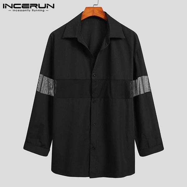fashion long sleeve lapel mesh blouse incerun men leisure patchwork shirts korean style man button solid color blusas streetwear, White;black
fashion long sleeve lapel mesh blouse incerun men leisure patchwork shirts korean style man button solid color blusas streetwear, White;black