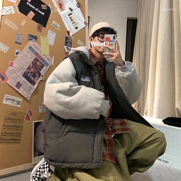 men's down & parkas harajuku patchwork jacket hooded fashion korean style loose men casual oversized kurtki meskie winter coat de50mmf1, Black
men's down & parkas harajuku patchwork jacket hooded fashion korean style loose men casual oversized kurtki meskie winter coat de50mmf1, Black
