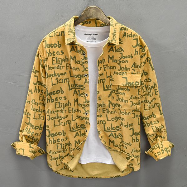 2021 autumn new men's long-sleeve veet shirt letter printing 100% casual fashion cotton turn-down male collar clothes y3439 po0m, White
2021 autumn new men's long-sleeve veet shirt letter printing 100% casual fashion cotton turn-down male collar clothes y3439 po0m, White