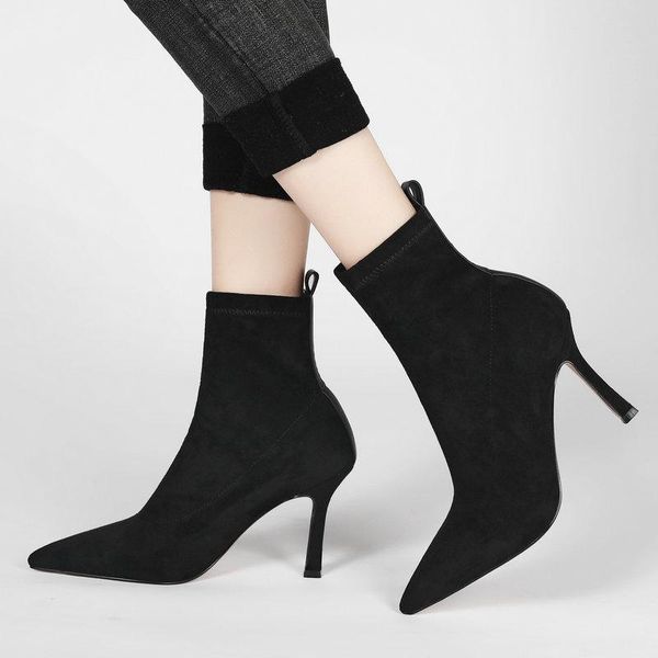 boots black red beige women suede ankle fashion slip on thin high heel stretch ladies pointed toe autumn winter
boots black red beige women suede ankle fashion slip on thin high heel stretch ladies pointed toe autumn winter