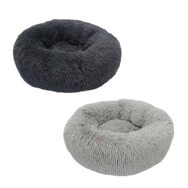 cat beds & furniture long plush dog cushion bed pet sofa winter warm round fluffy removable washable mat for and house