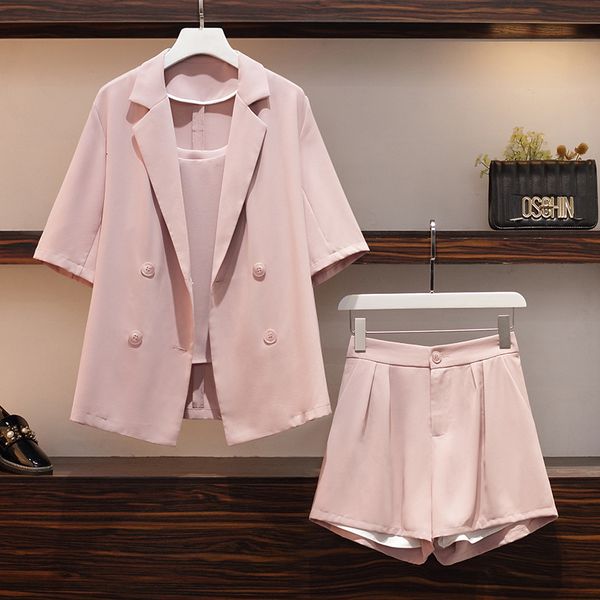 plus female size blazer three double joints breasted jacket sweater and short pants 2021 summer ladies formal suits r2g0, White
plus female size blazer three double joints breasted jacket sweater and short pants 2021 summer ladies formal suits r2g0, White