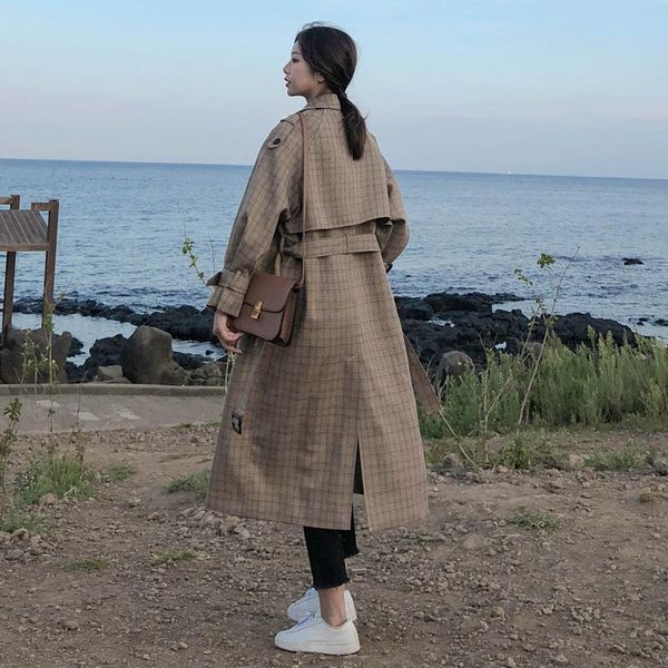 zity korean style ladies trench coat plaid long double breasted belted oversize loose women duster coat outerwear with storm, Tan;black
zity korean style ladies trench coat plaid long double breasted belted oversize loose women duster coat outerwear with storm, Tan;black