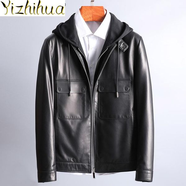 men's leather & faux azazel 2021 clothing autumn men jacket mens real sheepskin jackets korean fake two coat male hommes veste lxr453, Black
men's leather & faux azazel 2021 clothing autumn men jacket mens real sheepskin jackets korean fake two coat male hommes veste lxr453, Black