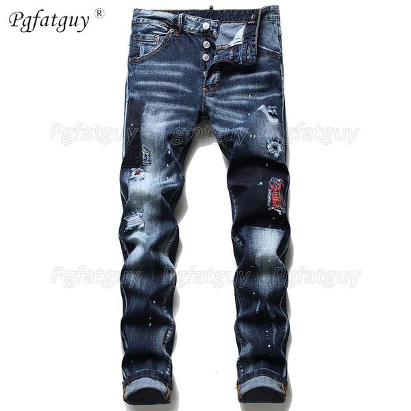 2021 new mens fashion slim stretch jeans new style ripped patch blue casual jeans men destroyed denim trousers men's clothing
2021 new mens fashion slim stretch jeans new style ripped patch blue casual jeans men destroyed denim trousers men's clothing