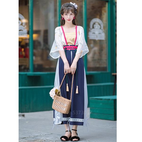 2021 new style women chinese traditional embroidered hanfu skirt 2 pieces sets cosplay costume daily imp aktv, White;black
2021 new style women chinese traditional embroidered hanfu skirt 2 pieces sets cosplay costume daily imp aktv, White;black