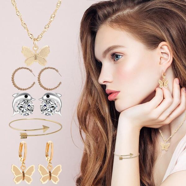 pendant necklaces korean 5-piece jewelry set, vintage ear hook /earrings/bracelet/studs/necklace perfect for women gift, Silver
pendant necklaces korean 5-piece jewelry set, vintage ear hook /earrings/bracelet/studs/necklace perfect for women gift, Silver