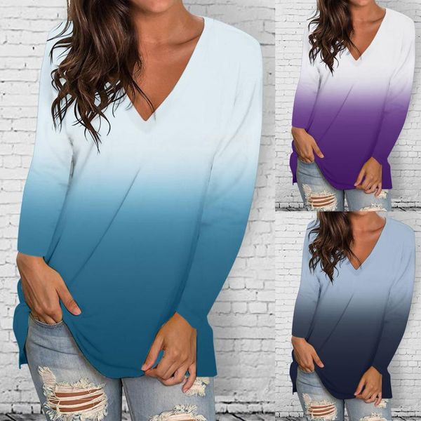 women's blouses & shirts vintage gradient printed blouse for women fashion v-neck long sleeve simple casual loose streetwear, White
women's blouses & shirts vintage gradient printed blouse for women fashion v-neck long sleeve simple casual loose streetwear, White