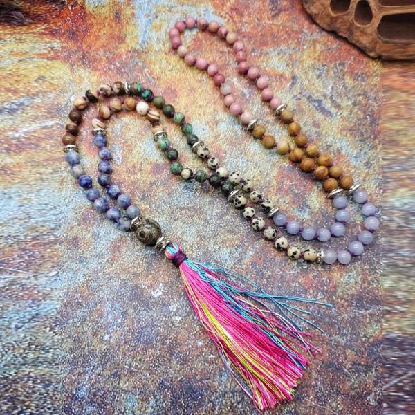 link, chain style 8mm natural colorful stone 108 mala bead yoga tassel necklace chakra meditation buddhism prayer long dropship, Black
link, chain style 8mm natural colorful stone 108 mala bead yoga tassel necklace chakra meditation buddhism prayer long dropship, Black