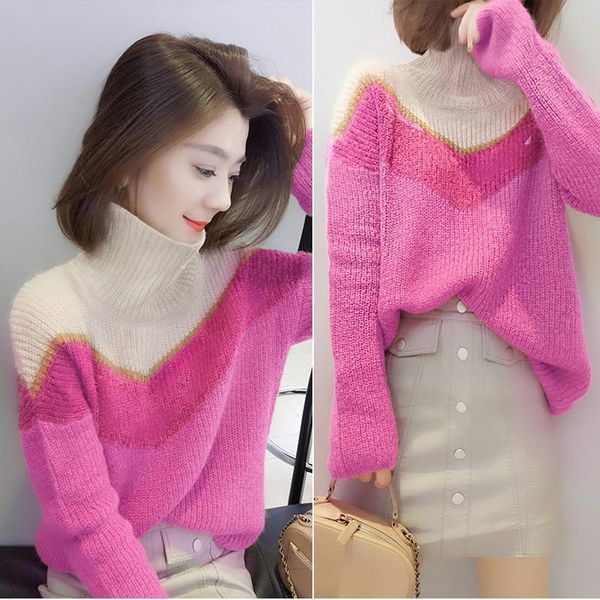 new women 2021 spring autumn vintage long sleeve turtleneck knitted sweater pullovers female casual sweaters ladies knit a743ig47, White;black
new women 2021 spring autumn vintage long sleeve turtleneck knitted sweater pullovers female casual sweaters ladies knit a743ig47, White;black