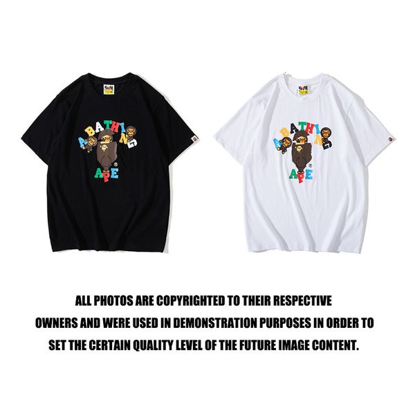 t shirt chaopai ape head milo color letter little monkey men's casual youth short sleeve, White
t shirt chaopai ape head milo color letter little monkey men's casual youth short sleeve, White