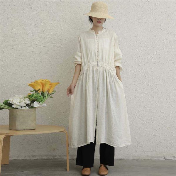 casual dresses fairynatural ladies retro linen dress 2021 spring fall loose button women embroidery waist irregular ruffles collar, Black;gray
casual dresses fairynatural ladies retro linen dress 2021 spring fall loose button women embroidery waist irregular ruffles collar, Black;gray