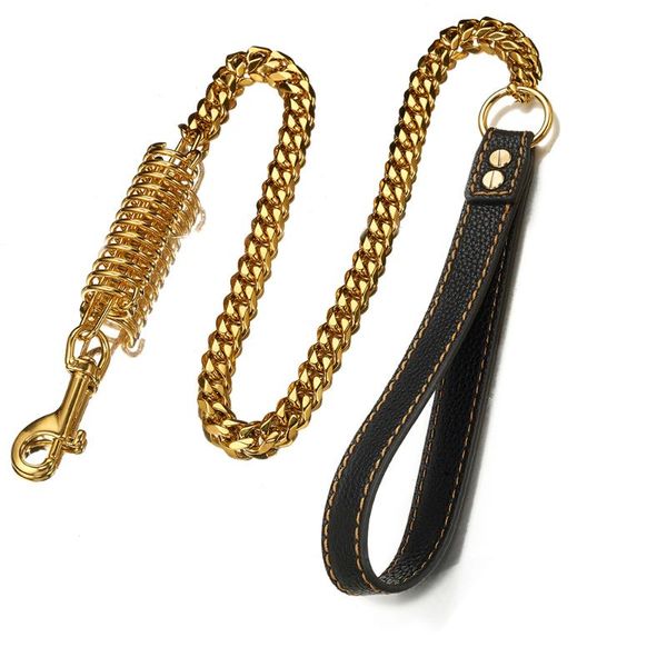 15mm strong stainless steel 3ft/4ft dog chain leash with spring leather handle for large medium and small dogs
15mm strong stainless steel 3ft/4ft dog chain leash with spring leather handle for large medium and small dogs