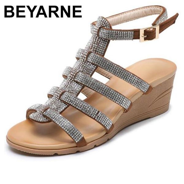 dress shoes beyarne women classic rhinestone open toe gladiator sandals ankle strap wedge summer, Black
dress shoes beyarne women classic rhinestone open toe gladiator sandals ankle strap wedge summer, Black