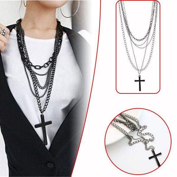 pendant necklaces ladies accessories multi-layer black cross metal long necklace fashion creative gift special offer, Silver
pendant necklaces ladies accessories multi-layer black cross metal long necklace fashion creative gift special offer, Silver