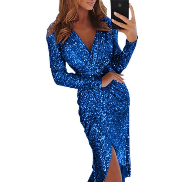 casual dresses women sequin party dress winter deep v neeck long sleeve split midi bodyco plus size ladies solid vestidos, Black;gray
casual dresses women sequin party dress winter deep v neeck long sleeve split midi bodyco plus size ladies solid vestidos, Black;gray