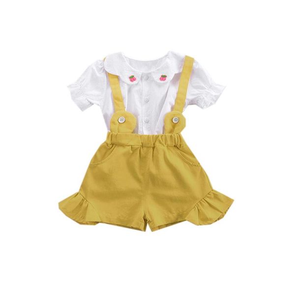 baby toddler girls clothes sets summer flower neck short sleeve + suspender ruffle short pant clothes suits 2pcs outfits, White
baby toddler girls clothes sets summer flower neck short sleeve + suspender ruffle short pant clothes suits 2pcs outfits, White