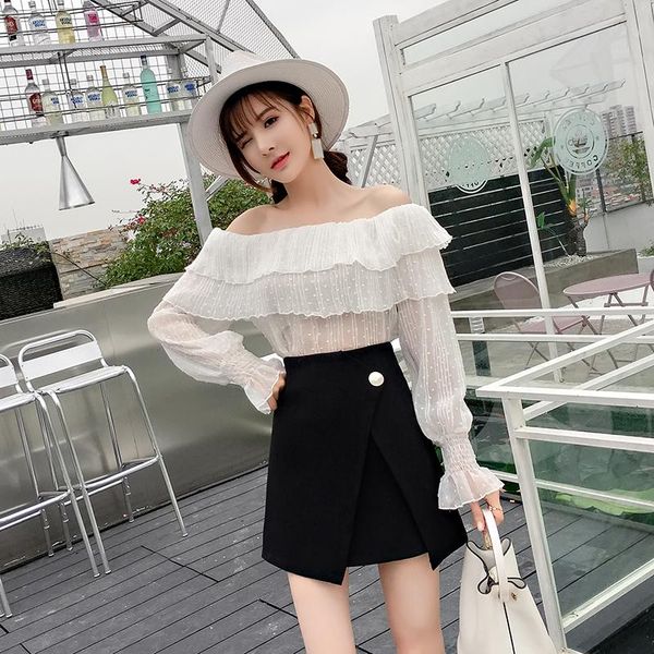 skirts women's korean version of black style half-length irregular skirt in spring and summer 2021 
skirts women's korean version of black style half-length irregular skirt in spring and summer 2021