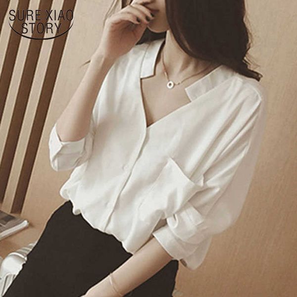 autumn chiffon v neck blouse women casual solid button cardigan shirt women long sleeve loose ladies clothing blusas 11046 210528, White
autumn chiffon v neck blouse women casual solid button cardigan shirt women long sleeve loose ladies clothing blusas 11046 210528, White