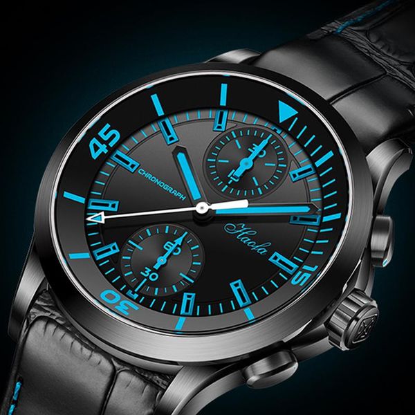 wristwatches haofa automatic watch chronograph for men star movement leather strap blue scale dial, Slivery;brown
wristwatches haofa automatic watch chronograph for men star movement leather strap blue scale dial, Slivery;brown