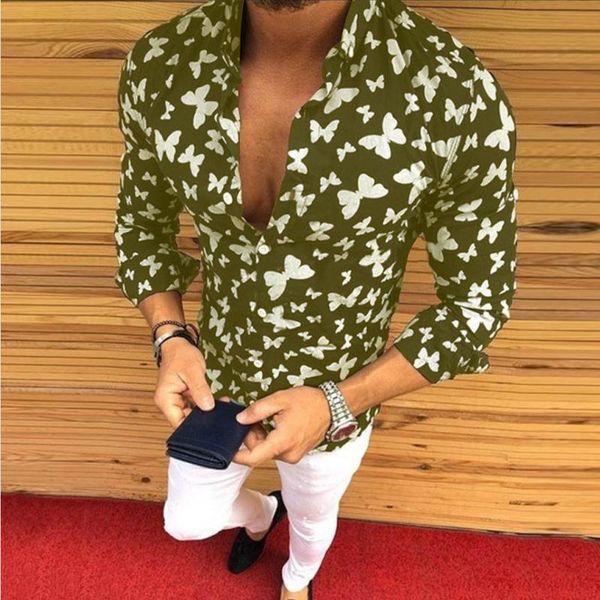 men's casual shirts men clothing 2021 style shirt butterfly print long-sleeved blouse fashion plus size camisas para hombre, White;black
men's casual shirts men clothing 2021 style shirt butterfly print long-sleeved blouse fashion plus size camisas para hombre, White;black