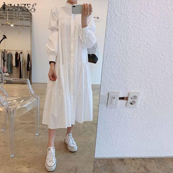 casual dresses zanzea 2021 long sleeves stand collar robe femme women's elegant cake dress female solid button vestidos oversized 5xl, Black;gray
casual dresses zanzea 2021 long sleeves stand collar robe femme women's elegant cake dress female solid button vestidos oversized 5xl, Black;gray