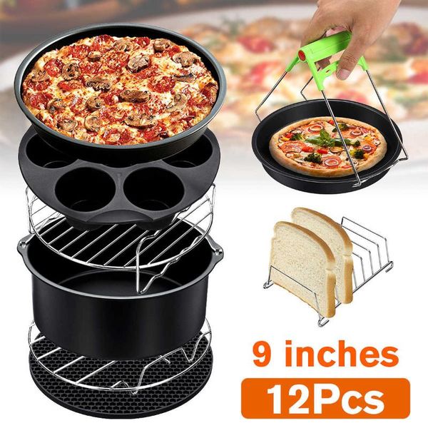 air fryers 12pcs 8 inch fryer accessories fit for all 5.3 5.8qt baking basket pizza plate grill pot kitchen cooking tools
air fryers 12pcs 8 inch fryer accessories fit for all 5.3 5.8qt baking basket pizza plate grill pot kitchen cooking tools