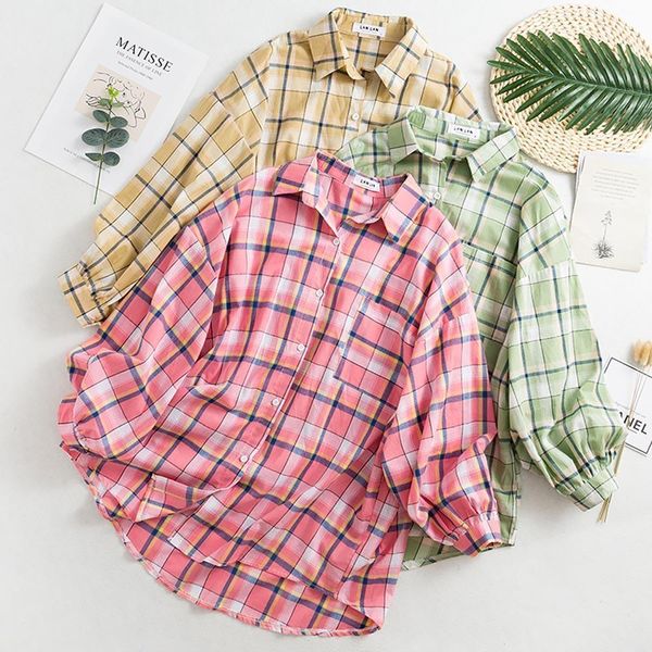 office blouse women 2021 plaid shirt korean style long sleeve turn down collar cotton fashion casual oversized loose clothes, White
office blouse women 2021 plaid shirt korean style long sleeve turn down collar cotton fashion casual oversized loose clothes, White