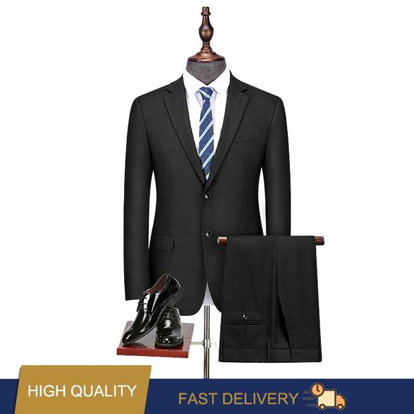 men's suits & blazers two-piece 2021 spring and autumn high-end formal business / slim fashion boutique wedding dress suit, White;black
men's suits & blazers two-piece 2021 spring and autumn high-end formal business / slim fashion boutique wedding dress suit, White;black
