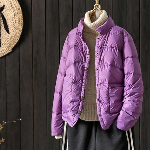 women jacket coat 90 white duck down thin literature art short lightweight 2021 spring and autumn new stand-up collar, Black
women jacket coat 90 white duck down thin literature art short lightweight 2021 spring and autumn new stand-up collar, Black