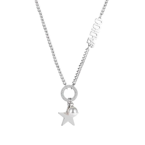 pendant necklaces korean fashion women's neck chain pearl star round zircon pendants necklace stainless steel y2k jewelry sweater chain, Silver
pendant necklaces korean fashion women's neck chain pearl star round zircon pendants necklace stainless steel y2k jewelry sweater chain, Silver