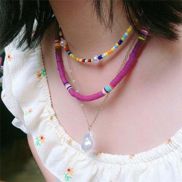 pendant necklaces 2021 bohemian beach colorful clay beaded colored polymer silme necklace jewelry gifts for women and girls, Silver
pendant necklaces 2021 bohemian beach colorful clay beaded colored polymer silme necklace jewelry gifts for women and girls, Silver