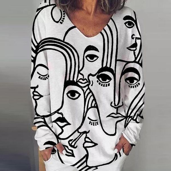women's t-shirt abstract human face printed women fashion long sleeve white harajuku tees round-neck female plus size
women's t-shirt abstract human face printed women fashion long sleeve white harajuku tees round-neck female plus size
