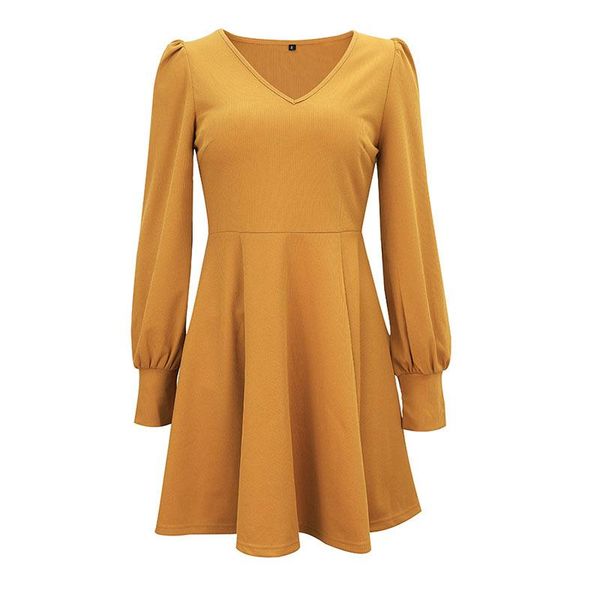 casual dresses autumn winter solid women mini dress puff long sleeve v neck high waist elegant office party a-line, Black;gray
casual dresses autumn winter solid women mini dress puff long sleeve v neck high waist elegant office party a-line, Black;gray