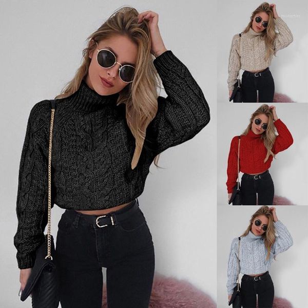 women's sweaters european and american short long sleeve high neck navel twist sweater, White;black
women's sweaters european and american short long sleeve high neck navel twist sweater, White;black