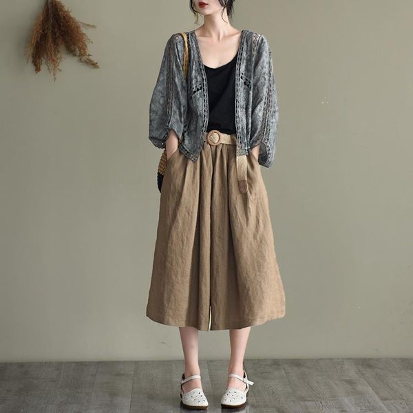 women's jackets women summer loose retro hollow out casual all-match ladies coat cardigan three quarter sleeve 2021, Black;brown
women's jackets women summer loose retro hollow out casual all-match ladies coat cardigan three quarter sleeve 2021, Black;brown