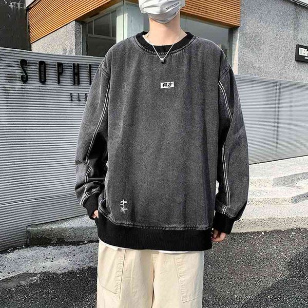 autumn and winter wash denim pullover men's fashion brand loose chinese embroidery hip hop couple top, Black
autumn and winter wash denim pullover men's fashion brand loose chinese embroidery hip hop couple top, Black