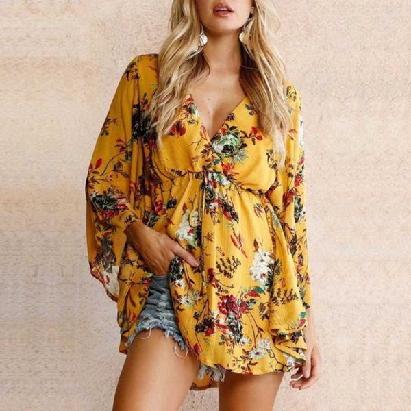 spring casual dresses women's and summer deep v lace up waist print drs, Black;gray
spring casual dresses women's and summer deep v lace up waist print drs, Black;gray