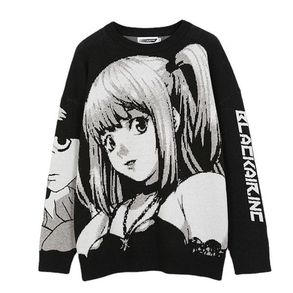 men's sweaters oversize mens pullovers streetwear japanese cartoon girl knitted loose hip hop casual woman cotton, White;black
men's sweaters oversize mens pullovers streetwear japanese cartoon girl knitted loose hip hop casual woman cotton, White;black